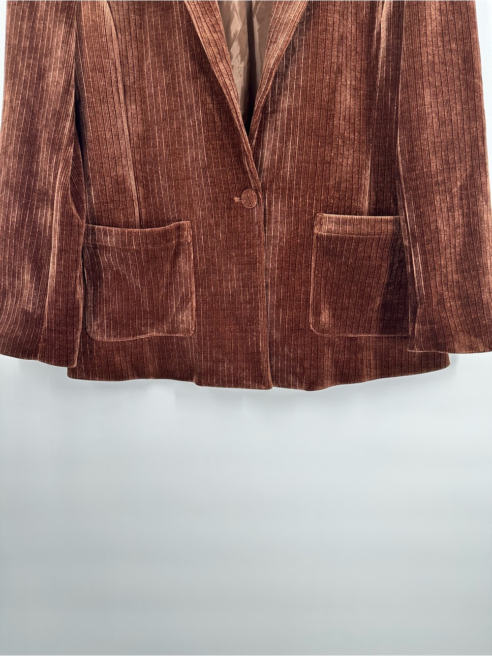 DEAR JOHN Elfi Cappuccino Blazer Brown Classic Corduroy Tailored Blazer Jacket - Picture 8 of 14